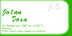 jolan dosa business card